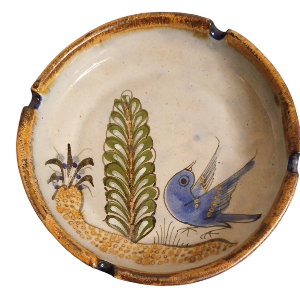 Ken Edwards Ceramica Mexicana Ashtray/Art Deco Blue Bird Piece‎